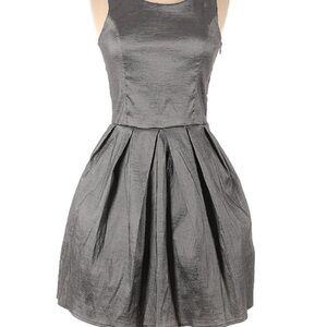 Gray Short Length Dress with tulle underneath and bow on back, XL